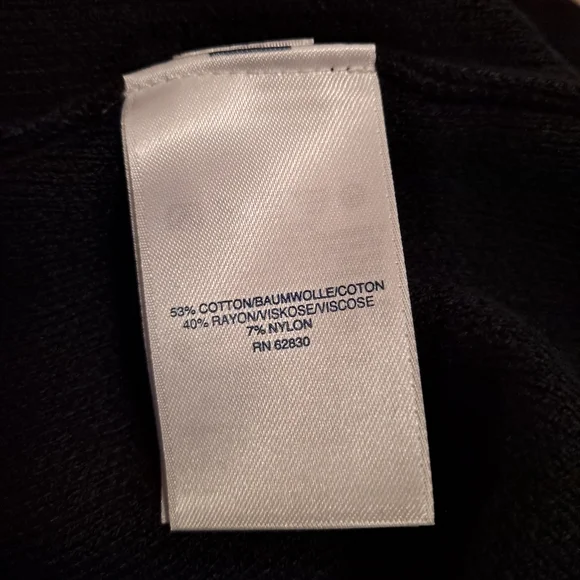 Lands End Cotton Blend Solid Black Long Sleeve Crewneck Sweater Dress - Picture 6 of 6